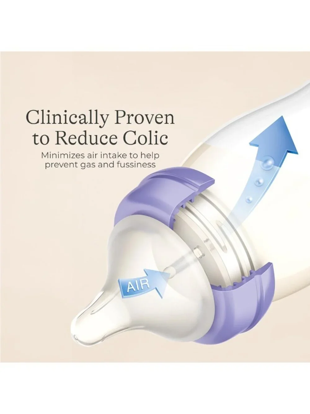 Anti-Colic Baby Bottles, BPA-Free, 5oz, 4-Pack, Extra Slow Flow Nipples
